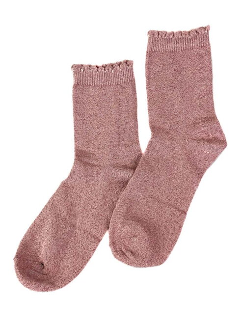 Ružové ponožky v trblietavom dizajne 