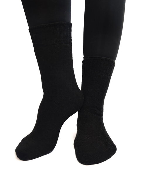 Vlnené ponožky v čiernej farbe