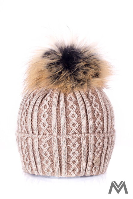 Luxusná vlnená čiapka na zimu Marzita hnedá