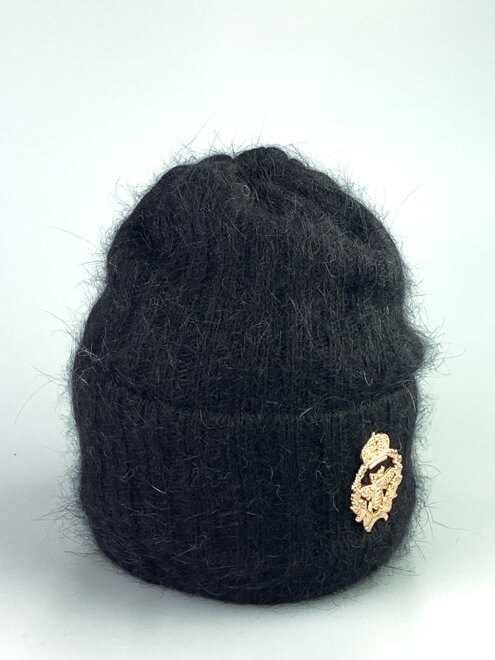 Dámska čiapka z alpaky LORETTA v čiernej farbe