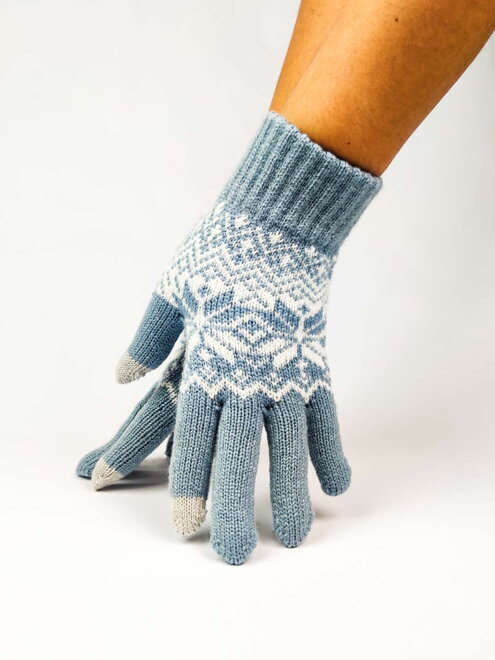 Dámske pletené rukavice modré