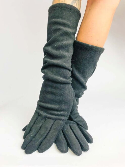 Dámske dlhé rukavice v čiernej farbe 