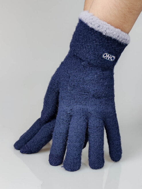 Tmavo-modré rukavice vhodné pre dotykové displeje 