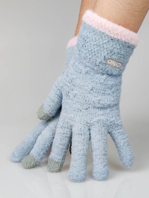Modré rukavice vhodné pre dotykové displeje 