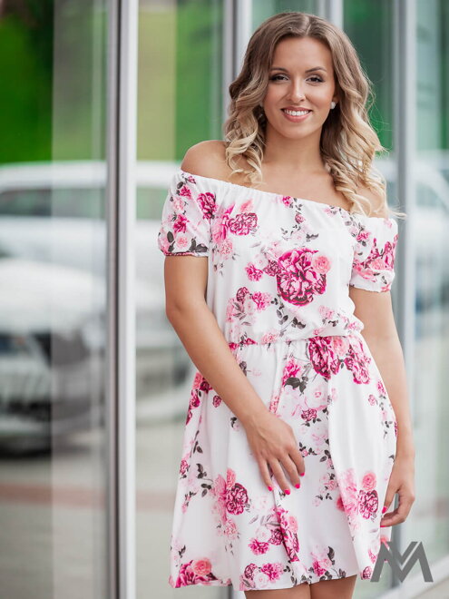 Dámske šaty na leto VS-SA 1859 ružový kvet
