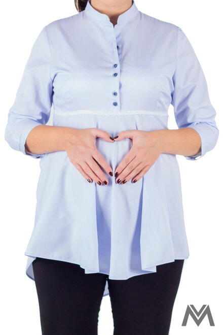 Pohodlná tehotenská košeľa svetlo modrá VS-1729T