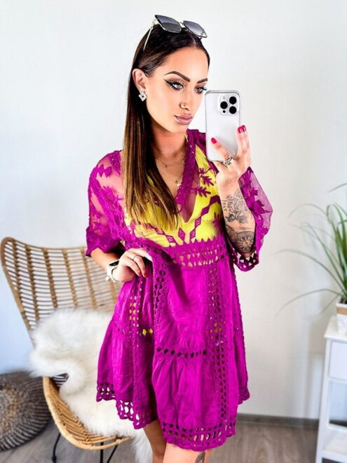 Trendy dámska tunika vo fialovej farbe 