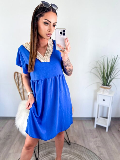 Nádherne vzdušné modré šaty 