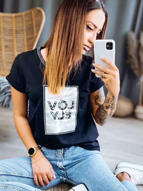 Dámske tričko LOVE ELY MFY čierne