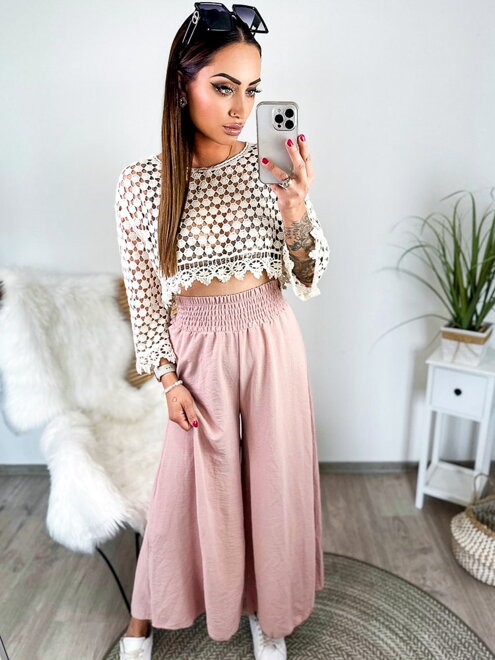 Vzdušné dámske BABYPINK nohavice 