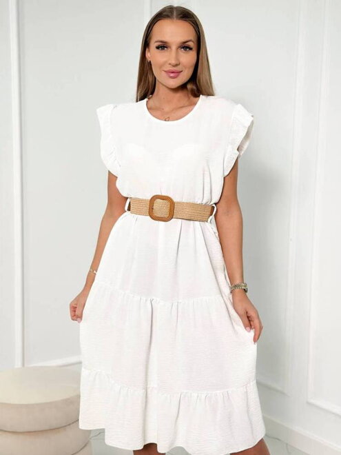 Romantické dámske šaty v bielej farbe 