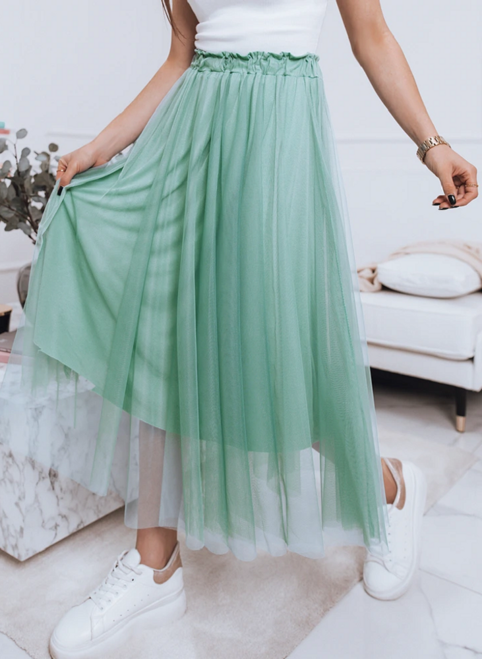 Týlová zelená midi sukňa 
