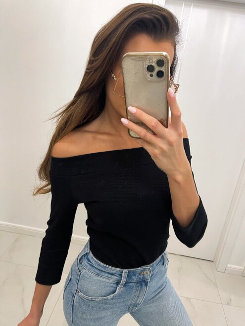 Jednofarebné dámske body BLK134-22 čierne