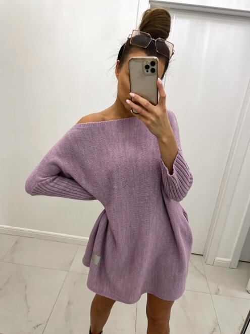 Trendy pletený sveter SW06-20 lila fialová