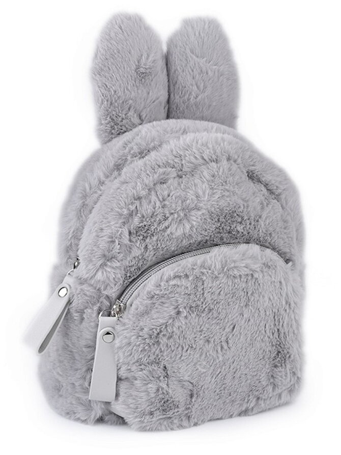 Detský kožušinový batoh zajačik sivý 770795