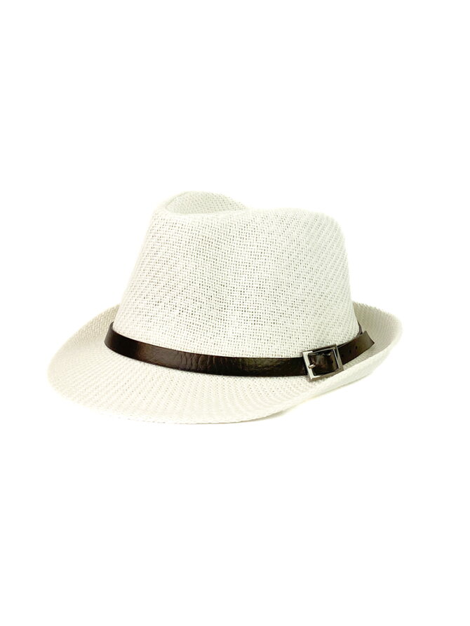 Biely slamený klobúk na leto pre pánov A-57