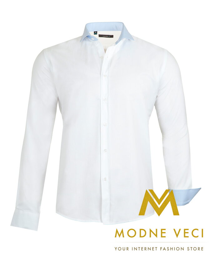 Pánska športovo elegantná košeľa biela SLIM FIT strih 1540-2