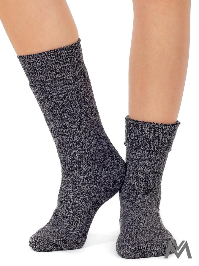 Dámske THERMO vlnené ponožky sivo čierne
