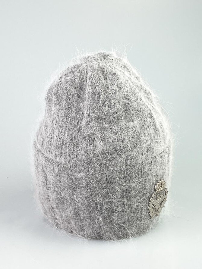 Štýlová alpaková čiapka v sivej farbe LORETTA