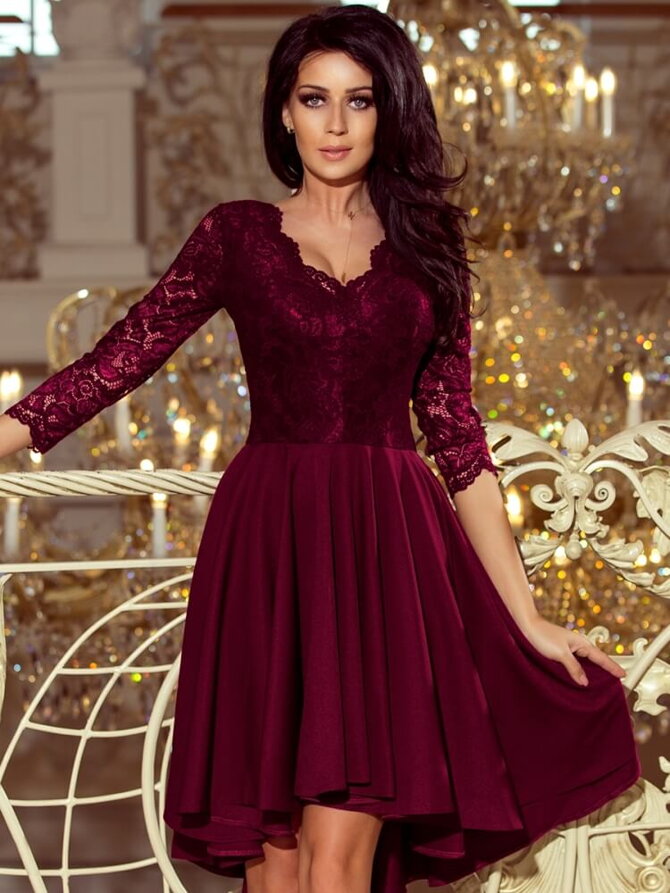  Elegantné dámske šaty 210-13 bordo