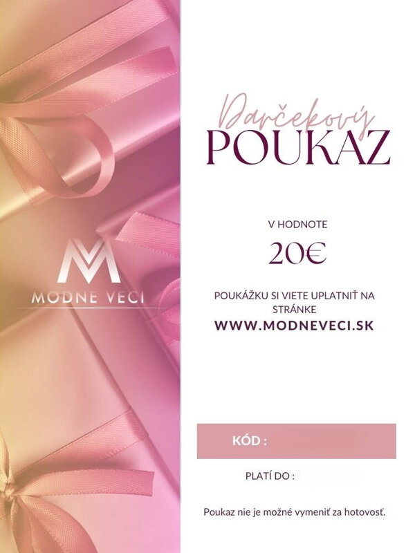 Darčeková poukážka ModneVeci.sk Darčeková poukážka ModneVeci.sk