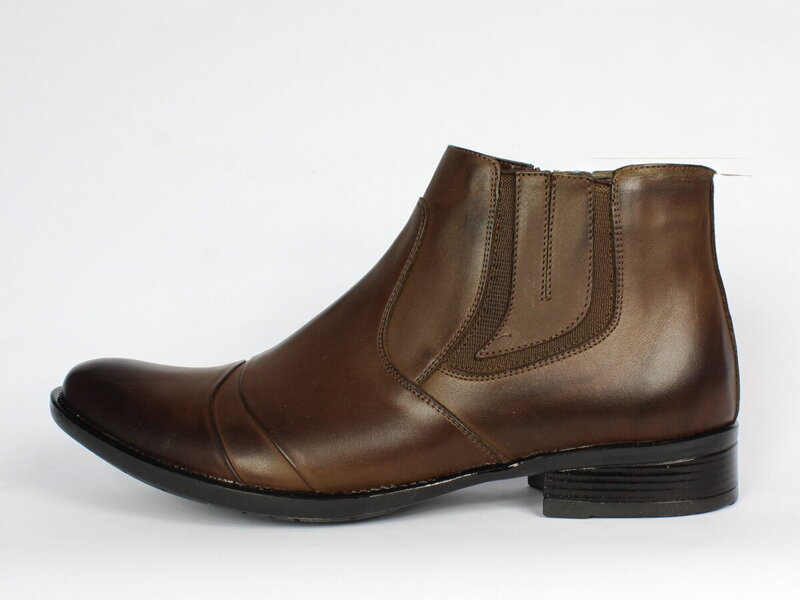Kožené topánky pre muža na zimu 235 hnedé