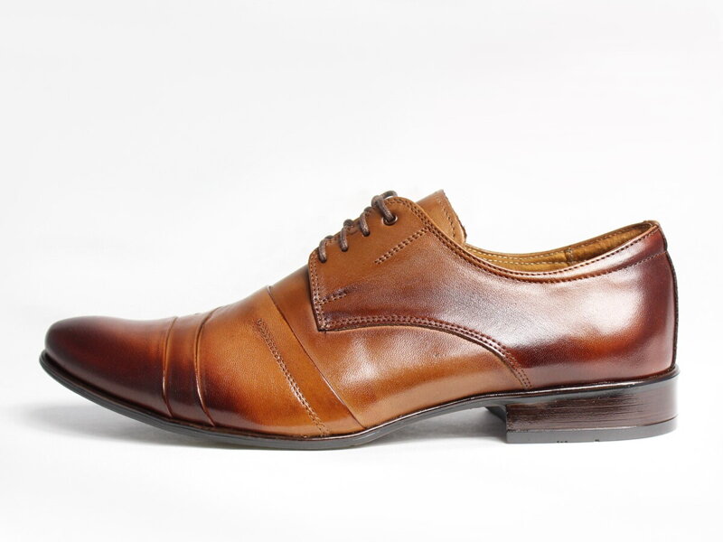 Hnedé elegantné topánky - kožené model 116 Hnedé elegantné topánky - kožené model 116