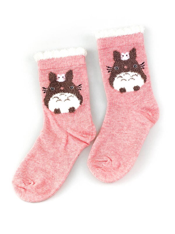 Dievčenské ponožky ružové s obrázkom