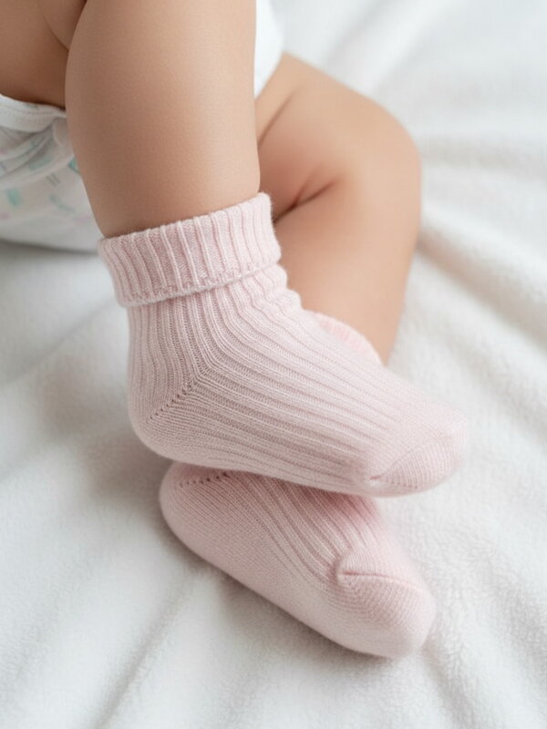 Dievčenské ponožky s prešitím ružové 