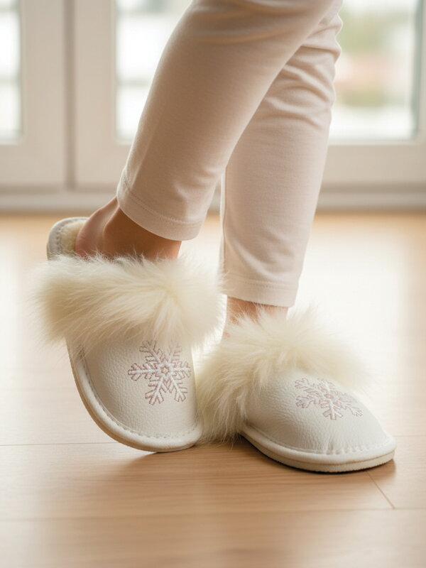 Detské papučky vločka biela 03 veľ. 27-34