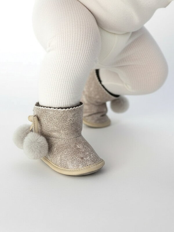 Teplé kožené capačky pre batoľatá veľ. o 6-12 mesiacov