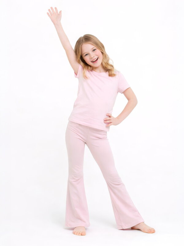 Detské ružové zvonové bavlnené legíny VSB BELLSY