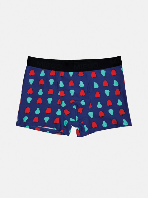 Pánske boxerky MIEGO v tmavomodrej farbe s potlačou hrušiek Pánske boxerky MIEGO v tmavomodrej farbe s potlačou hrušiek