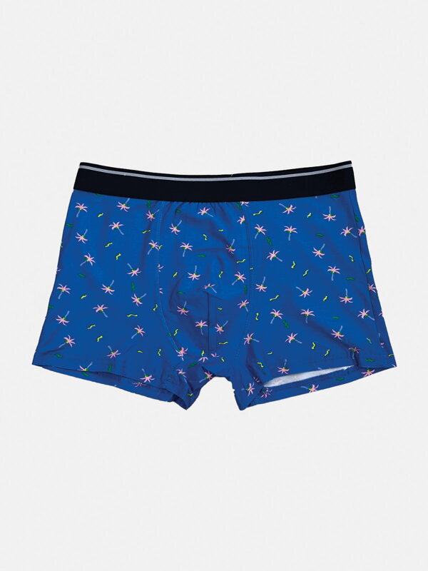 Pánske modré boxerky s palmami  Pánske modré boxerky s palmami