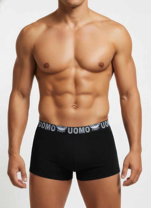 Čierne boxerky UOMO bavlnené Čierne boxerky UOMO bavlnené