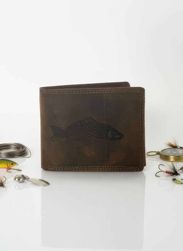Kožená pánska peňaženka vzor ryba