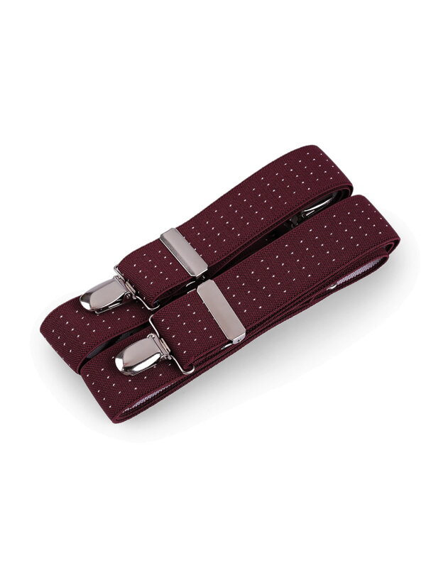 Burgundy pánske traky s bodkami 650255 Burgundy pánske traky s bodkami 650255