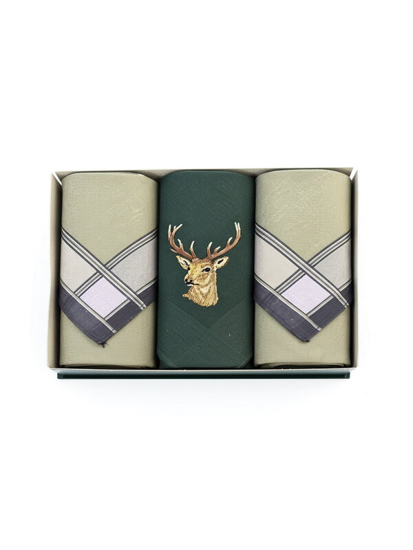 Pánske vreckovky s jeleňom v darčekovom balení 