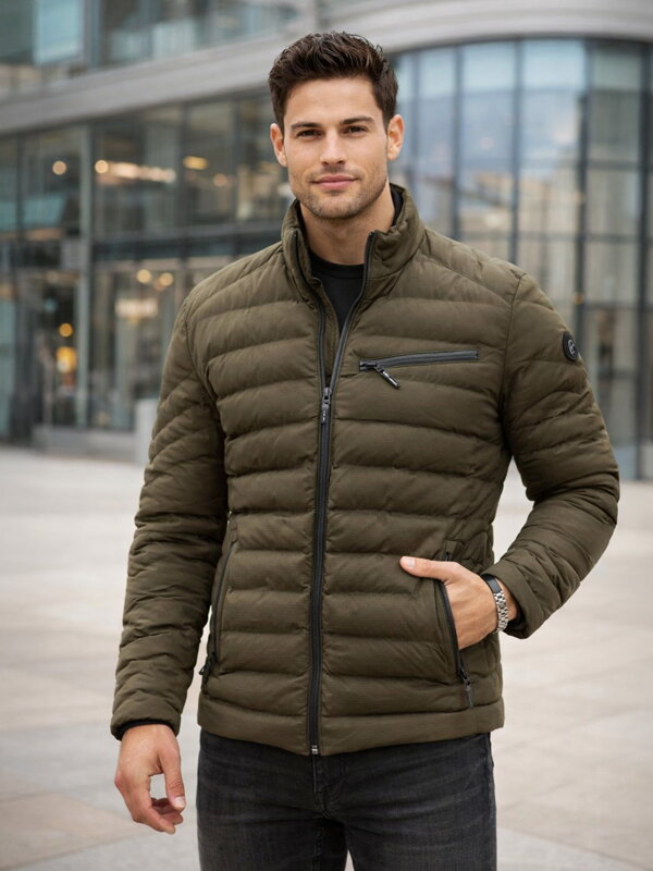 Prechodná pánska bunda khaki 