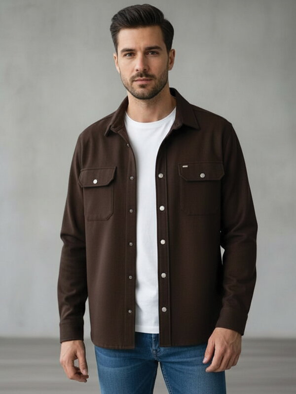 Košeľová bunda VSB CASUAL hnedá