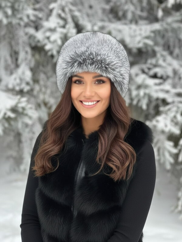 Čiapka z umelej kožušiny LUXURY sivá 