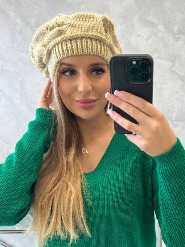 Štýlová dámska baretka K369 beige Štýlová dámska baretka K369 beige