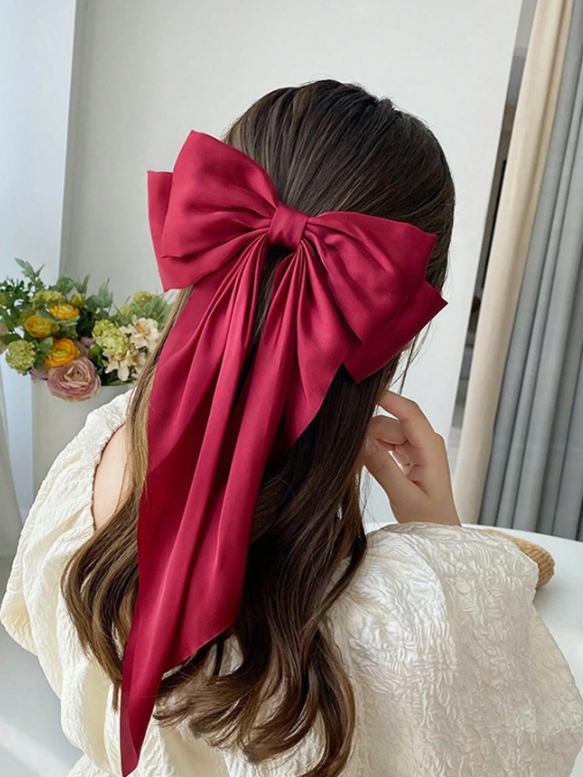 Dámska bordová mašľa do vlasov 