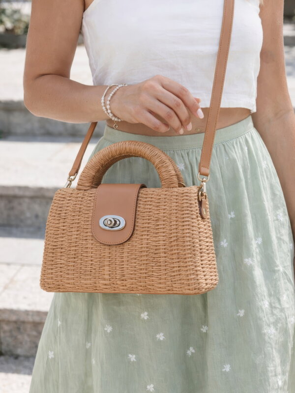 Dámska slamená crossbody kabelka 