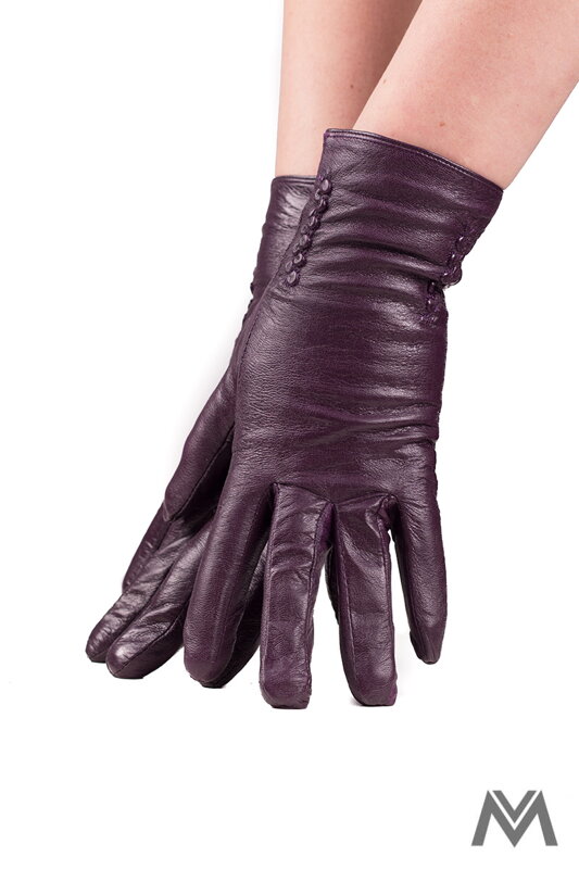 Kožené rukavice- fialové