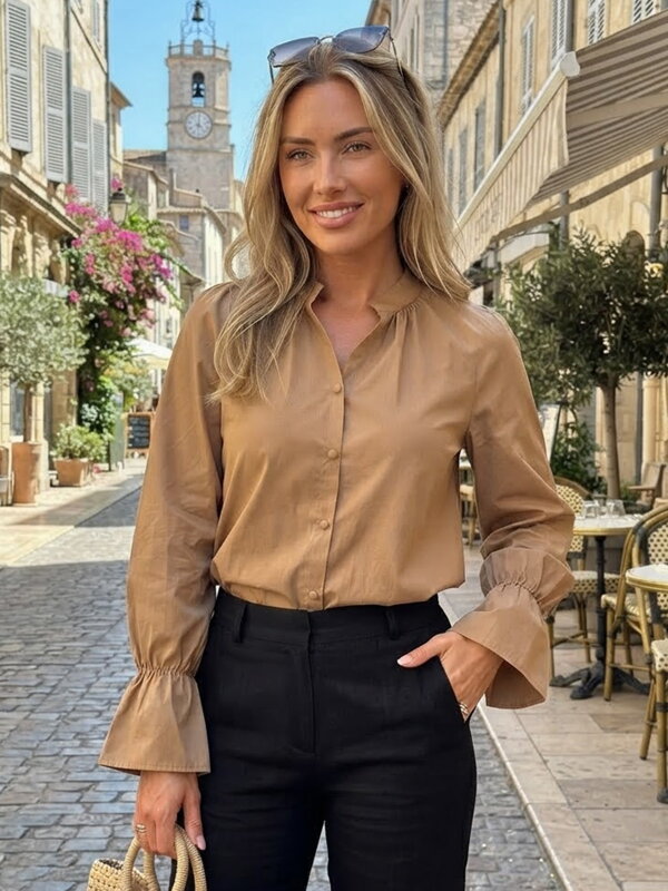 Dámska elegantná blúzka cappuccino 