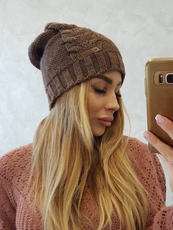 Dámska čiapka bez brmbolcu ULA K271 cappuccino