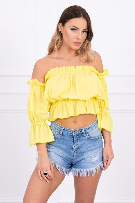 Letný dámsky CROP TOP -5435  KS žltá 