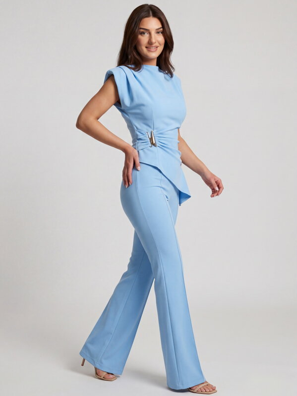 Dámsky luxusný dvojdielny komplet babyblue