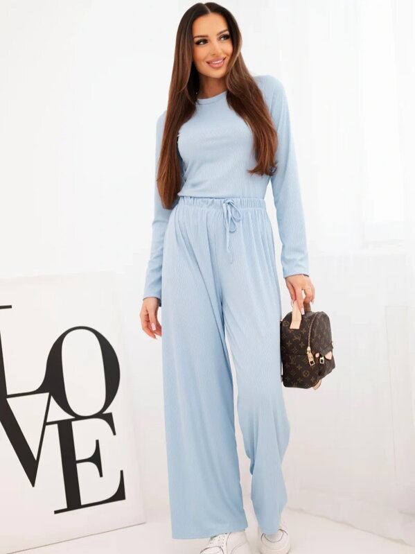 Dámsky viskózový modrý komplet ART0298